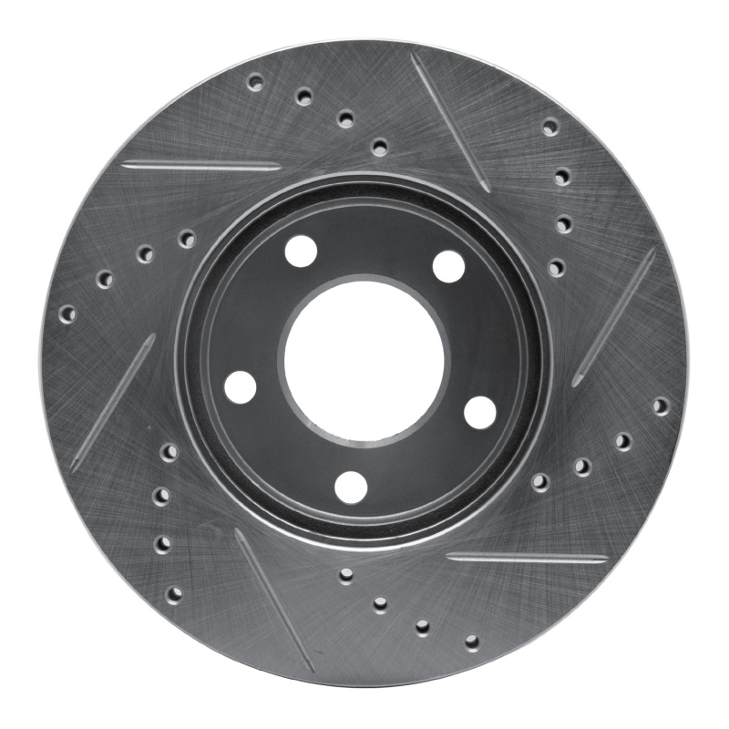 Ford Escape Brake Rotor (1) - Front Left - R1 Concepts - Drilled & Slotted - Silver - `01-`07